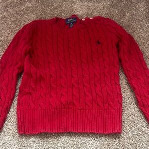 Polo by Ralph Lauren Red Cable Knit Sweater